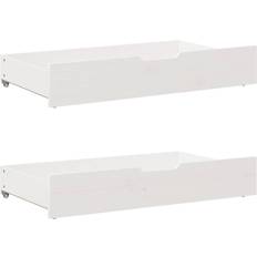 Bedframes vidaXL Bedlades 2 st 90x55x17 cm Massief Grenenhout Wit
