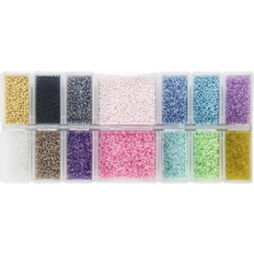 Panduro Rocaillesperler Glasperler i 14 Skønne Sommerskinnende Nuancer 2-2,5mm