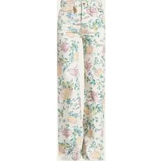 Leather Jeans Chloé Floral High Rise Flared Jeans - Grizzled Blue