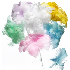 Multifärgade Fjädrar Panduro Hobby Magnoliafjer Pastelfarver 36 stk