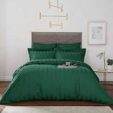 Hotel Cotton 230 Thread Count Stripe - Emerald Duvet Cover Green (230x220cm)