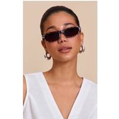 PrettyLittleThing Snow Leopard Rectangle Frame Sunglasses - Grey
