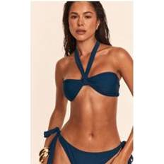 Turquoise - Women Bikini Tops PrettyLittleThing Teal Halter Neck Bikini Top - Blue