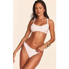 White Bikini Bottoms PrettyLittleThing Boomerang Tanga Bikini Bottoms - White