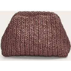 PrettyLittleThing Raffia Slouchy Clutch - Chocolate