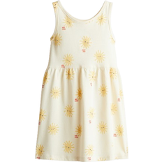 H&M Girls Patterned Cotton Dress - Yellow