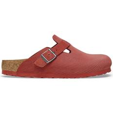 Birkenstock Boston Sandals Birkenstock Boston Suede Embossed - Red/Corduroy Sienna Red