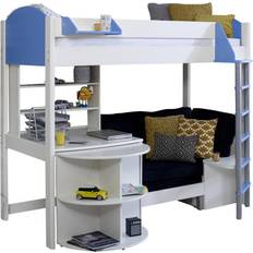 Blue Bunk Beds Isabelle & Max Melodie European Single 90 x 200 cm L-Shaped with Bookcase Bunk Bed