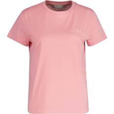 Gant Reg Tonal Shield Ss T-Shirt - Rosa