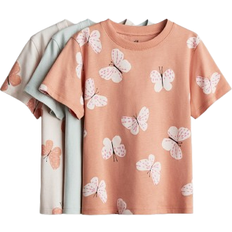 H&M Girls 3-Pack Printed Jersey Tops - Orange