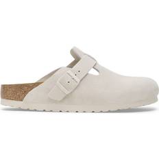 Birkenstock Boston Soft Footbed Suede Leather - Antique White