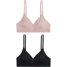 H&M Mama Seamless Padded Nursing Bras 2-pack Dusty Pink/Black (1213857009)