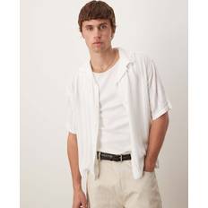 Abercrombie & Fitch Men Shirts Abercrombie & Fitch Long Sleeve Cropped Lightweight Shirt White