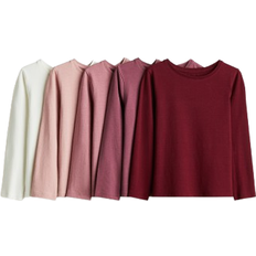 H&M Mädchen 5er-Pack Jerseyshirts Rot 110/116 4-6Y