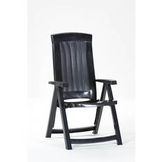 Bostic Plastic Patio Folding Chair 110cm H x 72cm D x 61cm W - Anthracite