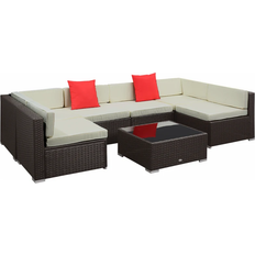 Outdoor Lounge Sets OutSunny 860-020 - Black Outdoor Lounge Set