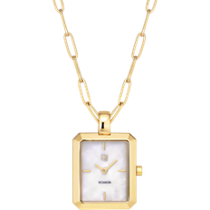 Sif Jakobs Chiara Pendant Clock Necklace - Gold/White/Sapphire