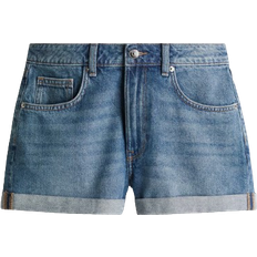 H&M High Waisted Denim Shorts - Denim Blue