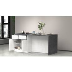 Grey Kitchen Islands Ebern Designs Sadrac Wood Kitchen Island - Grey