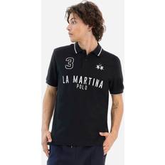La Martina Embroidered Logo Cotton Polo Shirt - Black