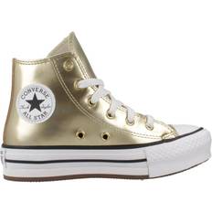 Converse Gold Trainers Converse Kids All Star EVA Lift Hi Metallic Trainers - Beige/White