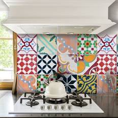 Beige Tiles Symple Stuff Bridgewater 46.99cm x 62.23cm Peel & Stick Panel - Blue Green/Beige