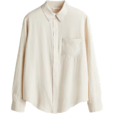 H&M Linen Blend Shirt Blouse - Light Beige