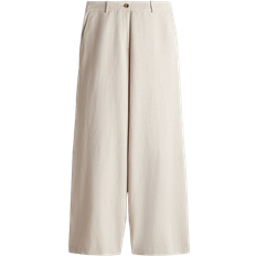 H&M Wide Linen Blend Trousers - Light Beige