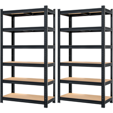 Monzana Premium Matte Black Regalsystem 90x180cm 2Stk.