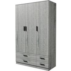 UrbnLiving 3 door 4 drawer storage shelf hanging Wardrobe 108x180cm