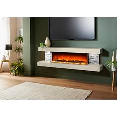 Vegas 72 Inch Wall Mounted Electric Fireplace 52cm H X 182cm W X 12.5cm D