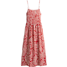 H&M Smocked Strappy Dress - Red/Patterned