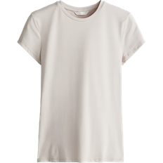 H&M Fitted Microfibre T-shirt - Light Greige