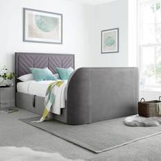 Happy Beds Sherlock King Size Electric TV Bed 5ft - Light Grey 189x226cm