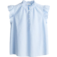 H&M Linen Blend Blouse - Light Blue