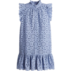 H&M English Embroidery Dress - Light Blue