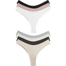 H&M 7-pack Cotton Brazilian Briefs - Light Beige/Dusty Pink/White