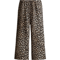 Beige - Women Sleepwear H&M Muslin Pyjama Bottoms - Light Beige/Leopard Print
