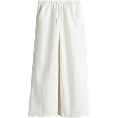 White Trousers H&M Girls Linen-Blend Trousers - White