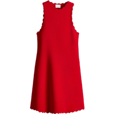 H&M Scalloped Mini Dress - Red