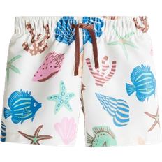 H&M Printed Swim Shorts - White/Sea life (1265468011)