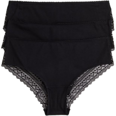 H&M Cotton and Lace Hipster Briefs 3-pack - Black
