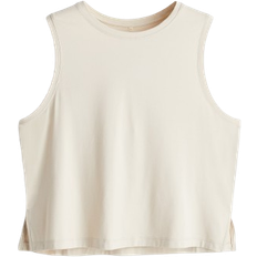 H&M Boxy-Syle Sports Vest Top with DryMove - Light Beige