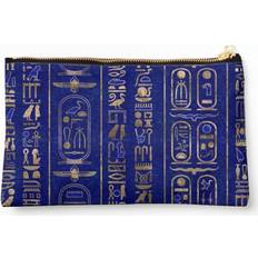 Gold Cosmetic Bags WHIBOS Makeup Bag Egyptian Hieroglyphs Pattern - Gold