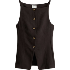 Brun Veste H&M Waistcoat with Defined Waist - Dark Brown