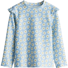 H&M Swim Shirt with Flounces - Light Blue/Daisies (1265474002)