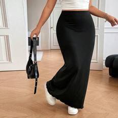 Shein Schwarzer Langer Bleistiftrock Für Damen - Schwarz