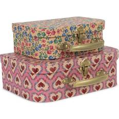 2 Pack Suitcase Förvaringslåda För Barn Pink