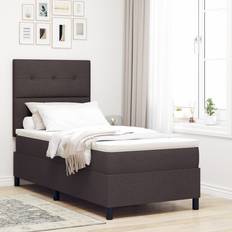 Senge & Madrasser vidaXL Box Spring Seng Med Madras 90x200 cm Mørkebrun Kontinentalseng