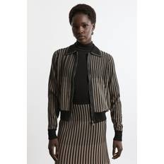 Karen Millen M Jackets Karen Millen Shrunken Jacquard Knit Jacket - Camel